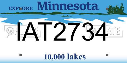 IAT2734 Minnesota License Plate