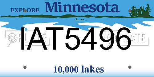IAT5496 Minnesota License Plate