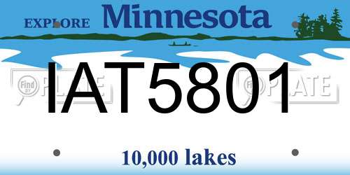 IAT5801 Minnesota License Plate
