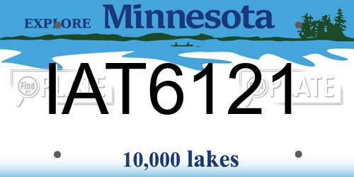 IAT6121 Minnesota License Plate