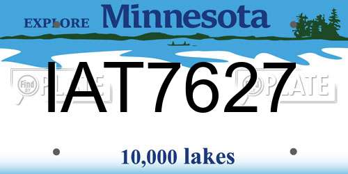 IAT7627 Minnesota License Plate