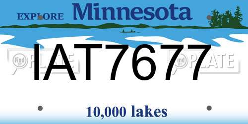 IAT7677 Minnesota License Plate