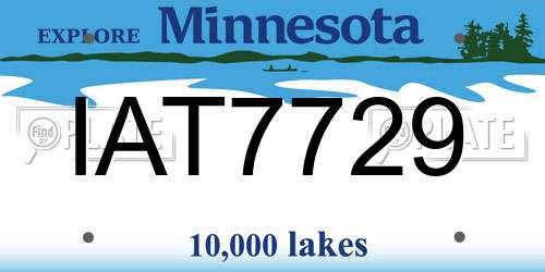 IAT7729 Minnesota License Plate