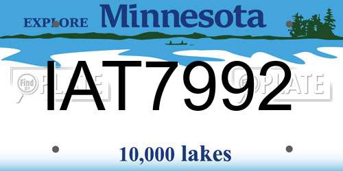 IAT7992 Minnesota License Plate