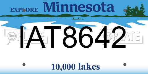 IAT8642 Minnesota License Plate
