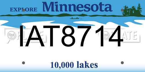IAT8714 Minnesota License Plate