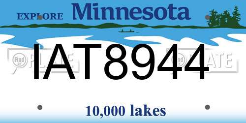 IAT8944 Minnesota License Plate