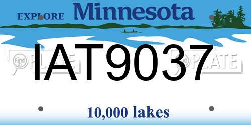 IAT9037 Minnesota License Plate
