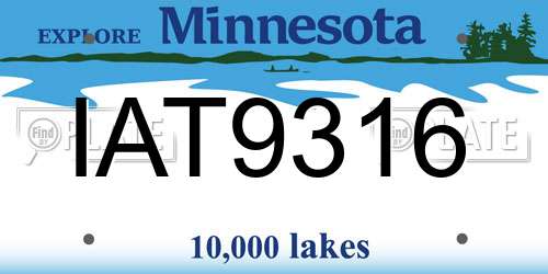 IAT9316 Minnesota License Plate