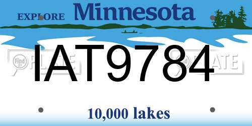 IAT9784 Minnesota License Plate