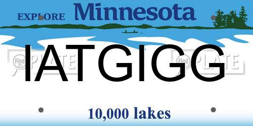 IATGIGG Minnesota License Plate
