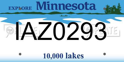 IAZ0293 Minnesota License Plate