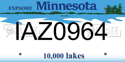 IAZ0964 Minnesota License Plate