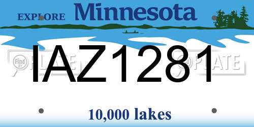 IAZ1281 Minnesota License Plate