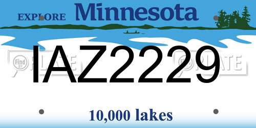 IAZ2229 Minnesota License Plate