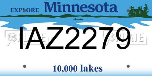 IAZ2279 Minnesota License Plate