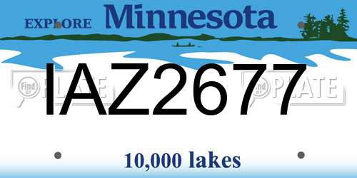 IAZ2677 Minnesota License Plate