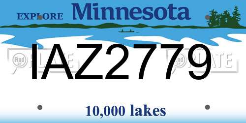 IAZ2779 Minnesota License Plate