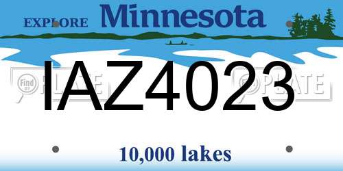 IAZ4023 Minnesota License Plate