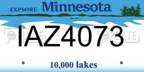 IAZ4073 Minnesota License Plate