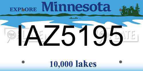 IAZ5195 Minnesota License Plate