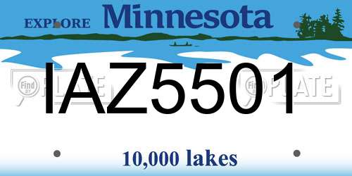 IAZ5501 Minnesota License Plate