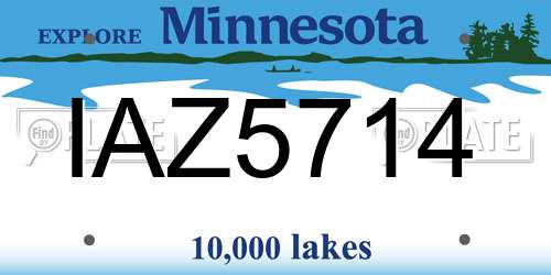 IAZ5714 Minnesota License Plate