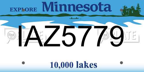 IAZ5779 Minnesota License Plate