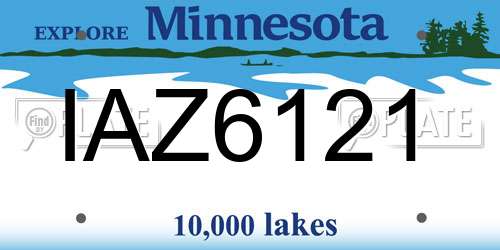 IAZ6121 Minnesota License Plate