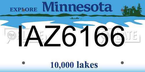 IAZ6166 Minnesota License Plate