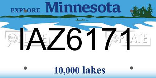 IAZ6171 Minnesota License Plate