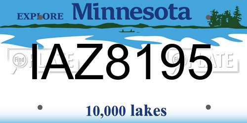 IAZ8195 Minnesota License Plate