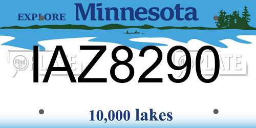 IAZ8290 Minnesota License Plate
