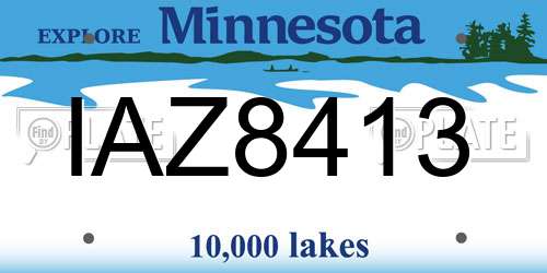 IAZ8413 Minnesota License Plate