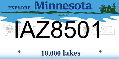 IAZ8501 Minnesota License Plate