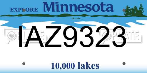 IAZ9323 Minnesota License Plate