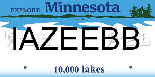 IAZEEBB Minnesota License Plate