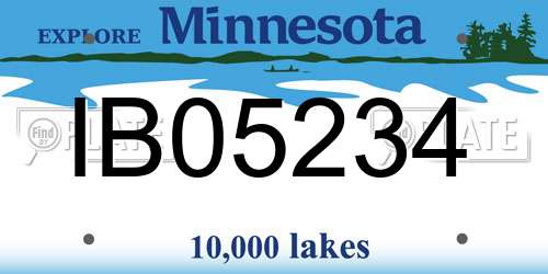 IB05234 Minnesota License Plate