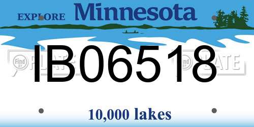 IB06518 Minnesota License Plate