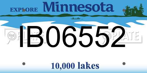 IB06552 Minnesota License Plate