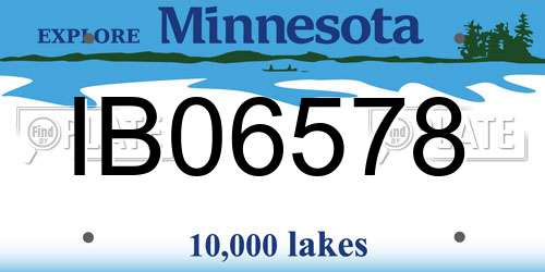 IB06578 Minnesota License Plate