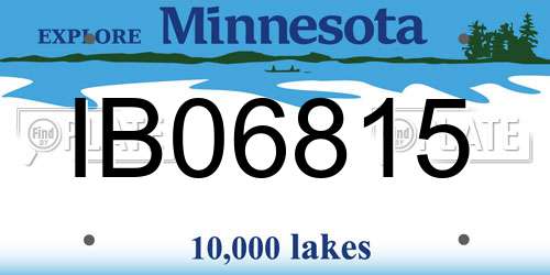 IB06815 Minnesota License Plate