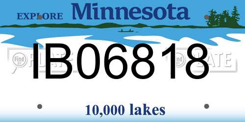 IB06818 Minnesota License Plate