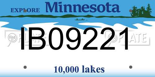 IB09221 Minnesota License Plate