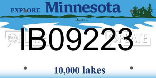 IB09223 Minnesota License Plate