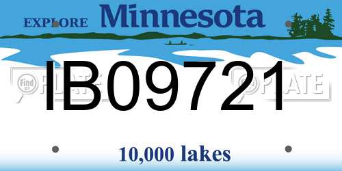 IB09721 Minnesota License Plate