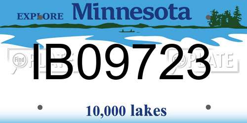 IB09723 Minnesota License Plate