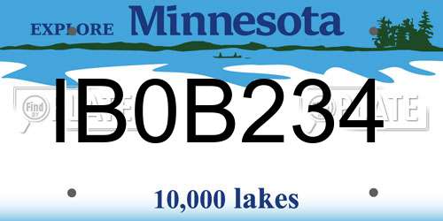 IB0B234 Minnesota License Plate