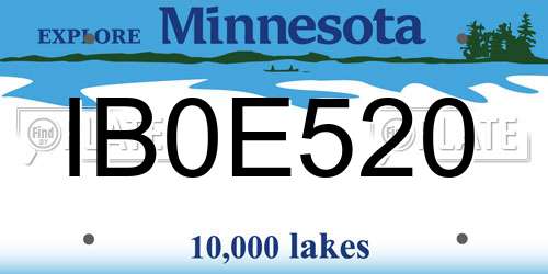 IB0E520 Minnesota License Plate