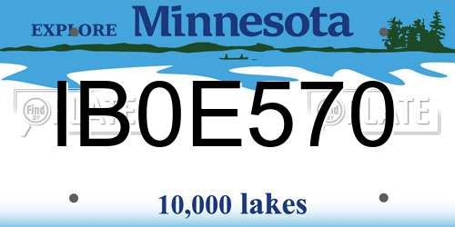 IB0E570 Minnesota License Plate